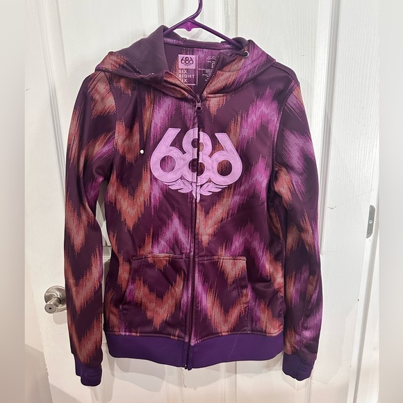 686 Women’s Purple Zip up Hoodie - Picture 1 of 2